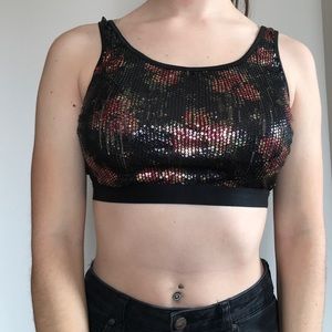 Urban Outfitters Sequin/Mesh Crop Top size Medium